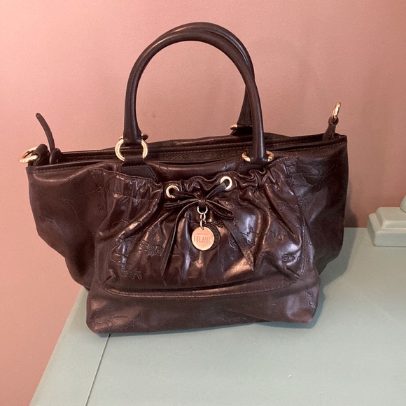 1a classe Handbags - NWOT Prima classe made in Italy brown leather satchel with map detailing